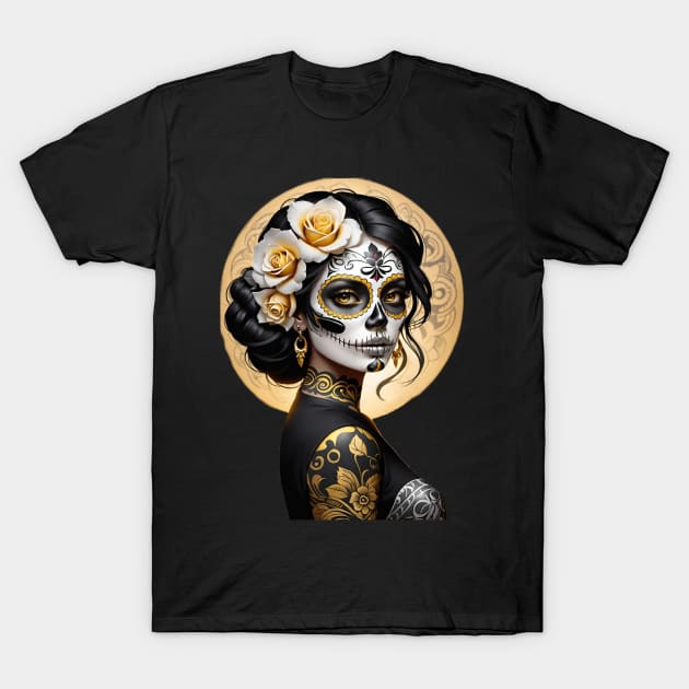 Catrina de Oro- Golden Catrina T-Shirt by Absinthe Society 